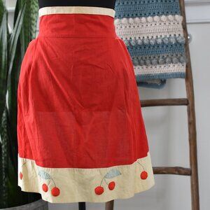 Vintage Handmade Cherry Half Apron